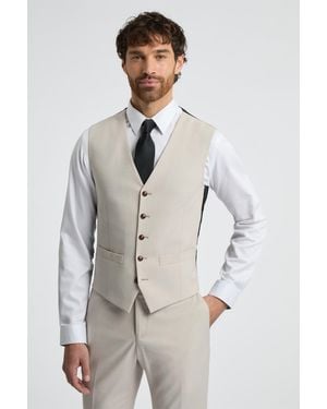 Antique Rogue Single Breasted Five Button V-Neck Slim Fit Suit Waistcoat - Grey