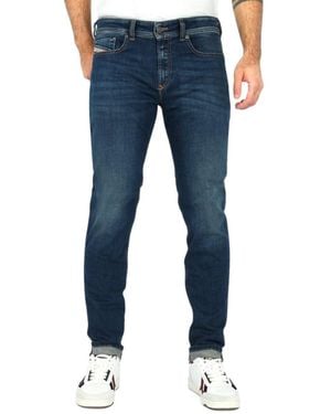 DIESEL 1979 Sleenker Dark Denim Trousers Cotton - Blue