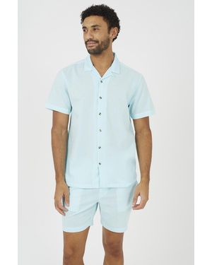 Brave Soul Seersucker Shorts - Blue