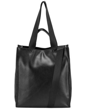 Smith & Canova Smooth Leather Tote Shoulder Bag - Black