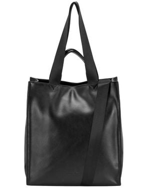 Smith & Canova Smooth Leather Tote Shoulder Bag - Black