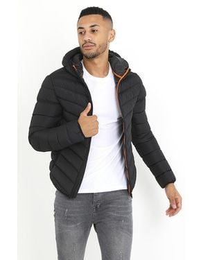 Brave Soul 'Grant' Hooded Padded Jacket - Black