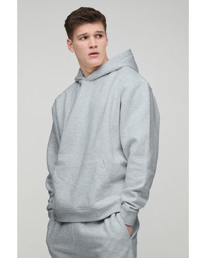 BoohooMAN Tall Oversized Boxy Basic Hoodie - Grey