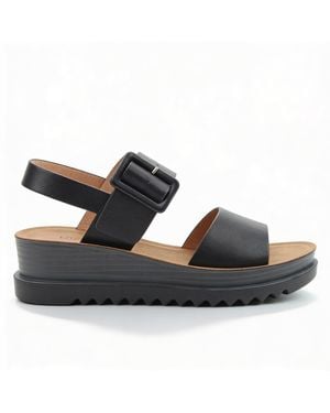 Heavenly Feet Pistachio Ankle Strap Sandals - Black