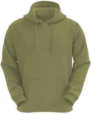 VR2 Denim Plain Hoodie Long Sleeve Pullover - Green
