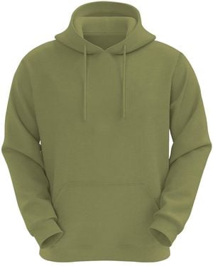 VR2 Denim Plain Hoodie Long Sleeve Pullover - Green