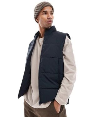 Only & Sons Funnel Neck Padded Gilet - Blue