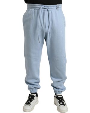 Dolce & Gabbana Casual Joggers Lichte Blauwe Katoenmix