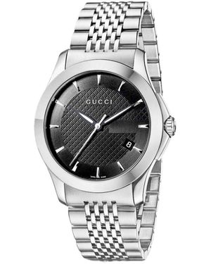 Gucci Ya126402 G-Timeless Zwarte Wijzerplaat Herenhorloge - Metallic
