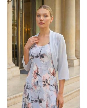 Roman Ruched Hem Chiffon Bolero - White