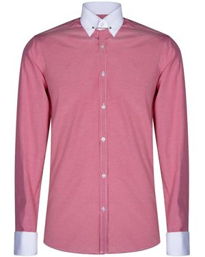 TruClothing Club Collar Shirt 1920S Peaky Blinders With Bar Poplin Pin Smart Casual Cotton - Pink