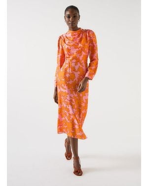 LK Bennett Dr Samantha Floral Dress - Orange