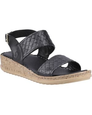 Hush Puppies Ebony Wide Fit Leather Sandals - Blue