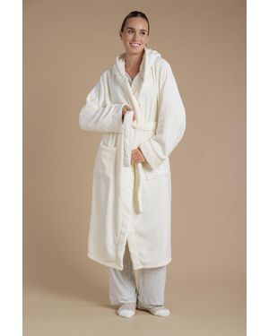 Tokyo Laundry Quilted Hooded Dressing Gown - Natural