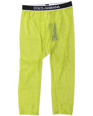 Dolce & Gabbana Dg Logo Nylon Cropped Tights Underwear - Yellow