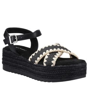Hush Puppies Jemma Espadrille Polyurethane Sandals - Black