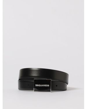 DSquared² Leren Riem Met Logo Gesp - Zwart