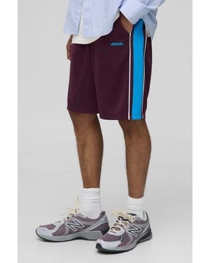 BoohooMAN Relaxed Tricot Mid Length Shorts - Blue