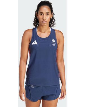 adidas Originals Team Gb Adizero Running Tank Top - Blue