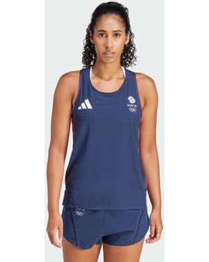 adidas Originals Team Gb Adizero Running Tank Top - Blue