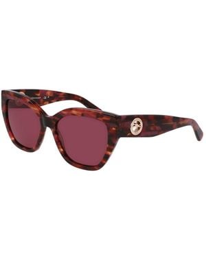 Longchamp Brown Acetate Sunglasses - Red