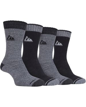 Storm Bloc 4 Pairs Cushion Sole Hiking Work Boot Socks - Black