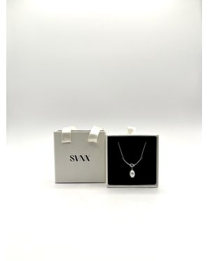 SVNX Baroque Oval Pearl Necklace - Black
