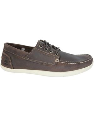 Timberland 4-Eye Odelay Boat Shoes Lace Up Leather A14Sa B36D Leather (Archived) - Black