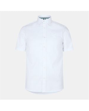 Ted Baker Button Down Collar Short Sleeve Oxford Shirt - White