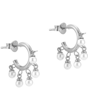 SEOL + GOLD Sterling Pearl Charm Earrings - Metallic