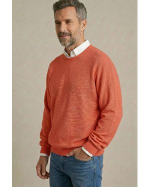 Springfield Roll Edge Crew Neck Spring Jumper - Orange