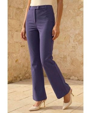 Roman Stretch Bootleg Trouser - Purple