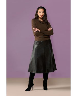 Mart Visser Delilah Leren Rok Donkerbruin - Paars