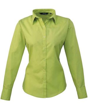 PREMIER Ladies Long-Sleeved Shirt (Lime) - Green