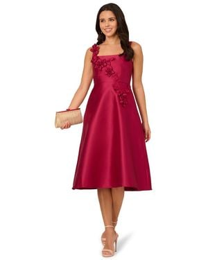 Adrianna Papell Mikado Petal Dress - Red