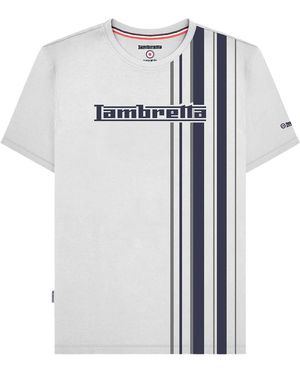 Lambretta Racing Stripe T-Shirt Cotton - Blue