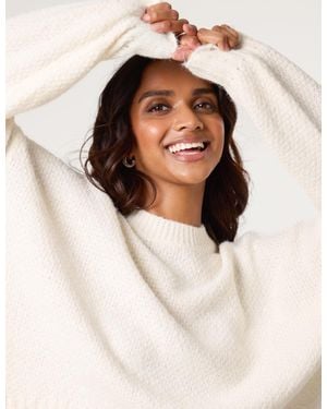 Blue Vanilla Round Neck Sequin Detailed Jumper - Natural