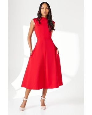 Wallis Structured Fit And Flare Midi Dress