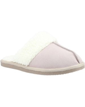 Hush Puppies Ladies Arianna Suede Slippers - White