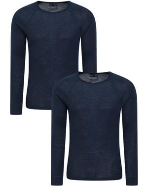 Mountain Warehouse Merino Base Layer Top Isotherm Breathable Everyday Jumper - Blue