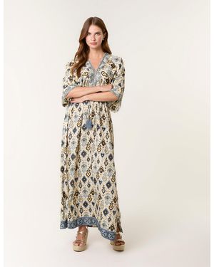 Blue Vanilla Embellished Kimono Dress - Natural