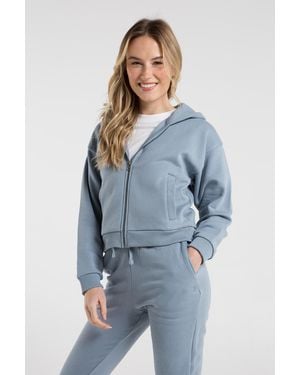 French Connection Full Zip Boxy Hoody - Blue