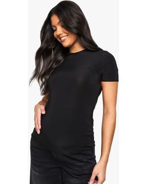 Boohoo Maternity Soft Touch Crew Neck T-Shirt - Black