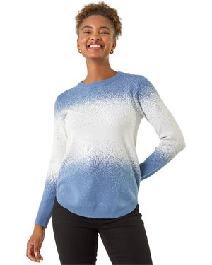 Roman Ombre Soft Knit Jumper - Blue