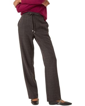 Roman Check Elasticated Waist Drawcord Trouser - Red