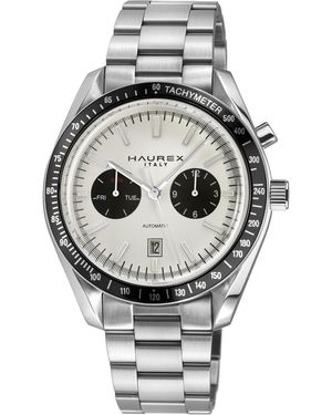 Haurex Italy Missione 316L Stainless Steel Case, Bezel, Dial, Bracelet Watch - Grey
