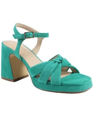 Jones Bootmaker Gloriana Block Heel Leather Buckled Sandals - Blue