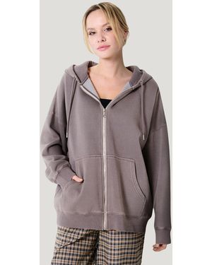 Secret Label Zip Front Hoodie - Grey