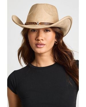Boohoo Star Trim Western Cowboy Hat - Black