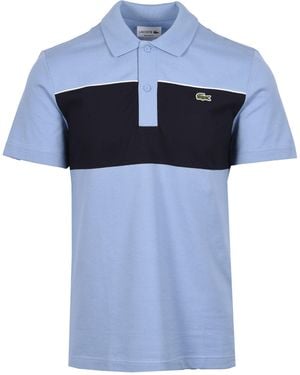Lacoste Colour Block Polo Shirt/ Cotton - Blue